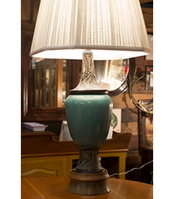 Turquoise and Wood Lamp